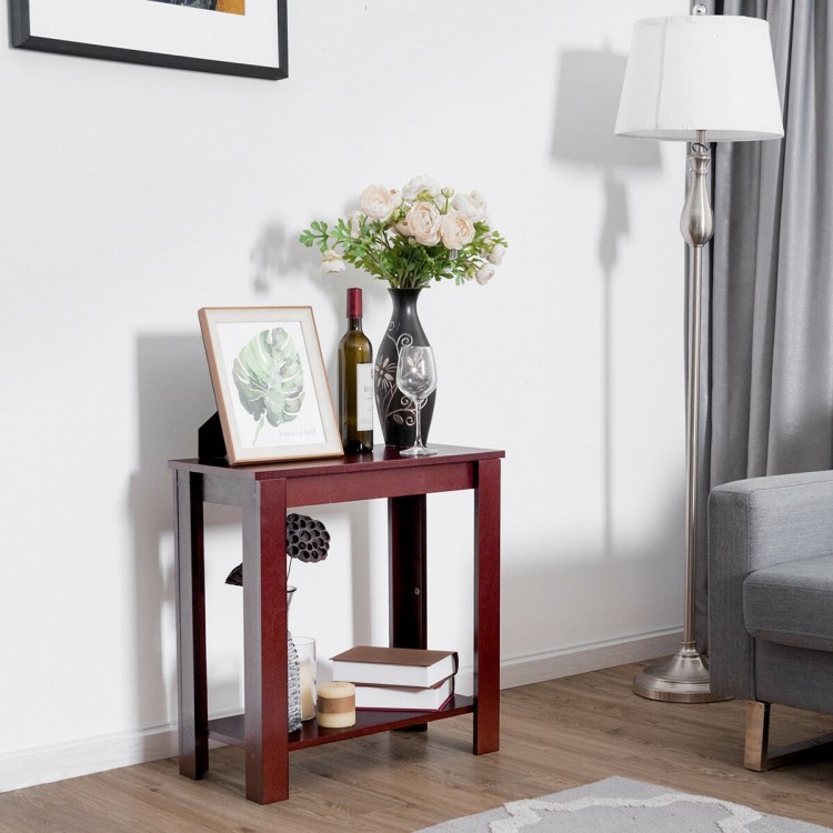 2-Tier Modern Compact End Table with Storage Shelf - Gallery View 2 of 12