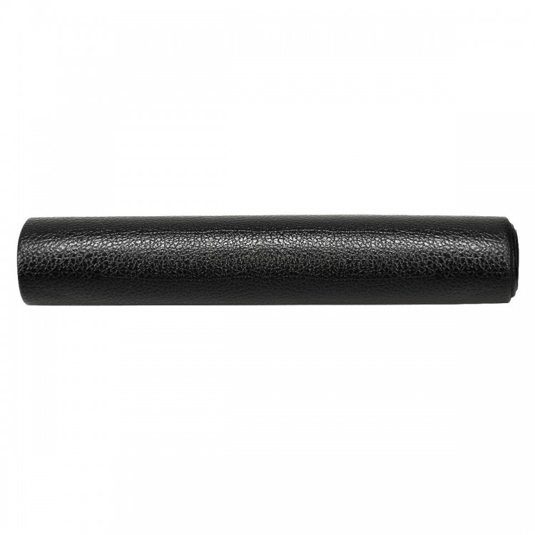 Thick black PVC equipment mat, 47 x 24 x 0.3 inches, designed for home gym use, protects floors and reduces noise.