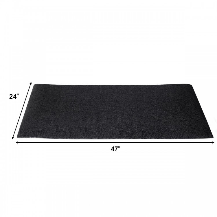 Durable 47 x 24 x 0.3-inch PVC equipment mat with textured non-skid surface, ideal for home gym use and protecting.