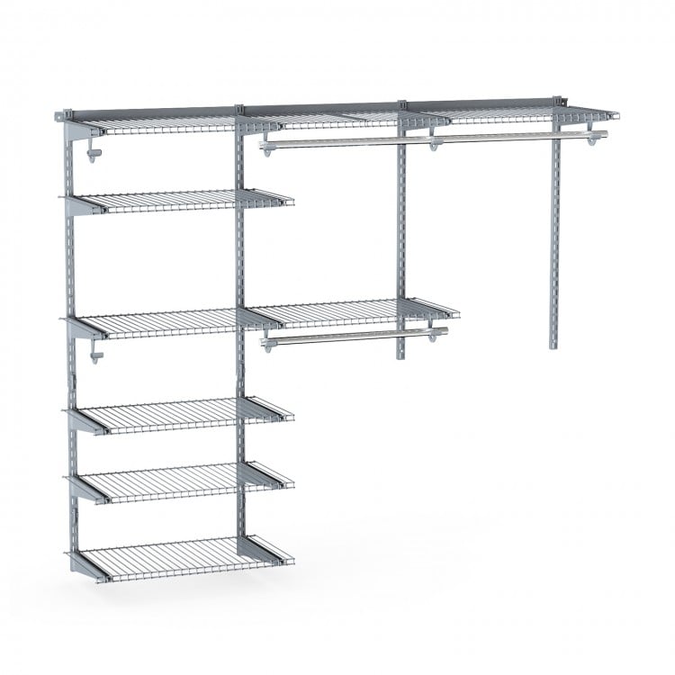 Adjustable Closet Organizer Kit with Shelves and Hanging Rods for 4 to 6  Feet - Costway