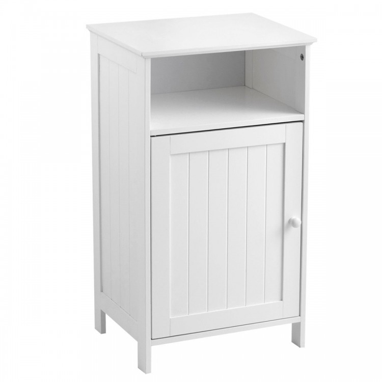 Bathroom Freestanding Adjustable Shelf Floor Storage Cabinet - Gallery View 1 of 12