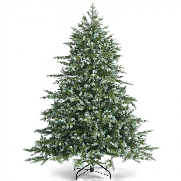 6 feet artificial Christmas spruce tree with mixed PE and PVC branches for a dense, natural look, perfect for holiday.