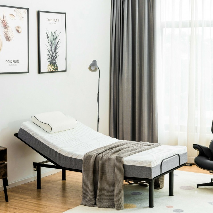Adjustable Twin XL bed frame with remote control, USB ports, and ergonomic design for improved sleep quality.