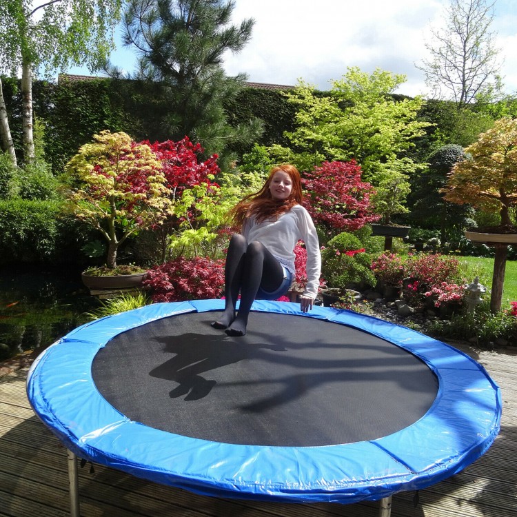 Replacement jumping mat for 15 ft trampoline, made of durable PP, ideal for outdoor workouts and gymnastics.