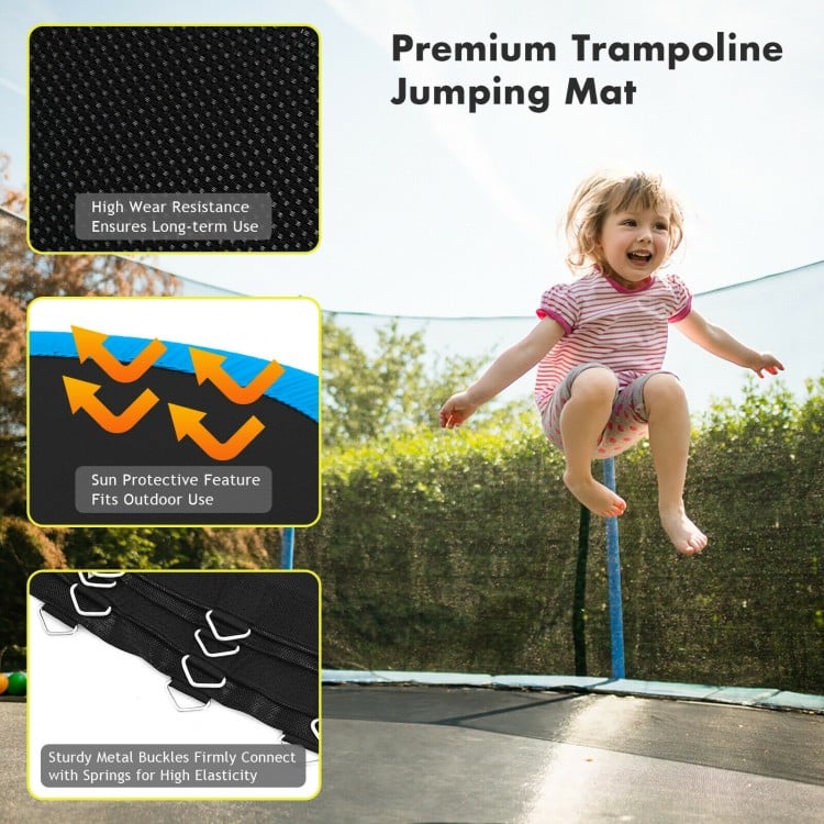 High-elastic PP replacement jumping mat for 16 feet trampoline, featuring durable wear resistance and upgraded 8-row.