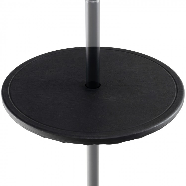 Adjustable 20-inch outdoor umbrella table with a 1.5-inch umbrella hole, featuring a textured wood-like design for.