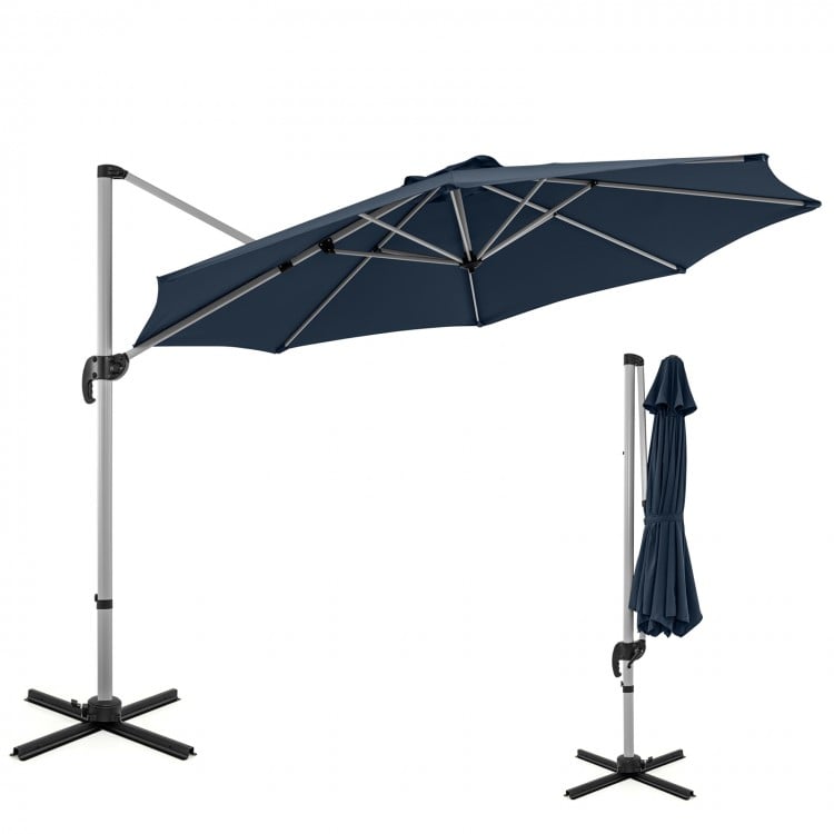 11 FT Outdoor Patio Umbrella with 360° Rotation and Adjustable Tilt - Gallery View 1 of 10