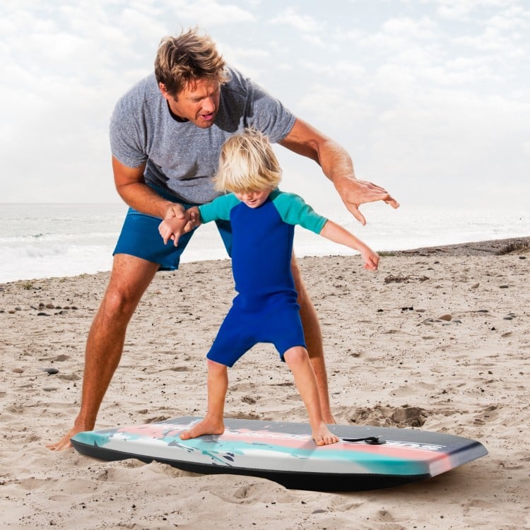 Lightweight body board with EPS core and XPE deck, perfect for kids and adults at the beach or pool.