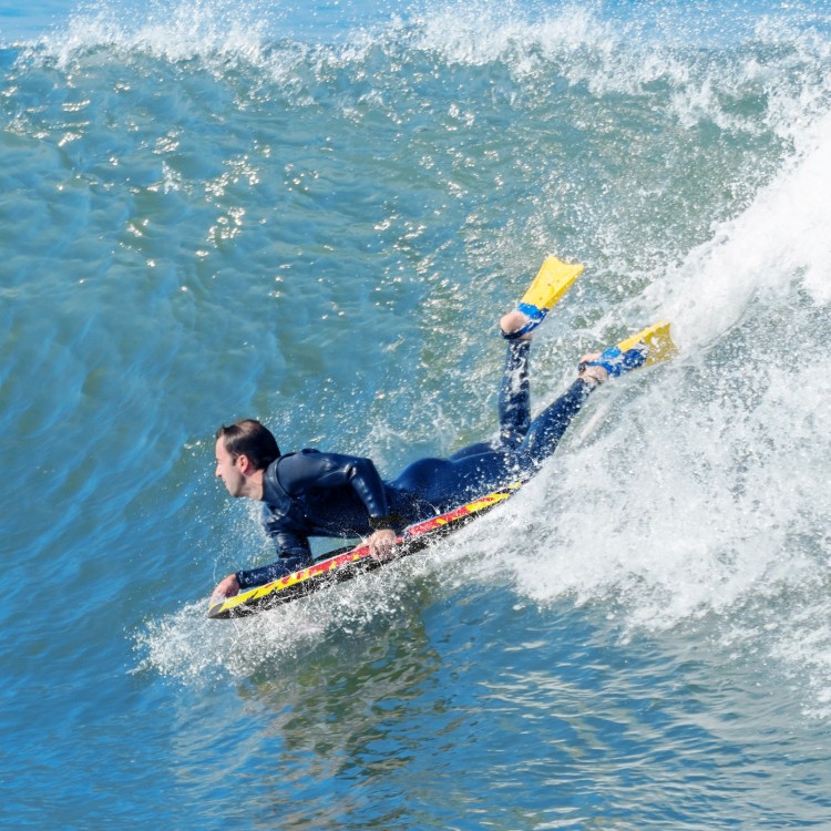 Lightweight 33/37/41 inch body board with EPS core and XPE deck, perfect for beach and pool fun for all ages.