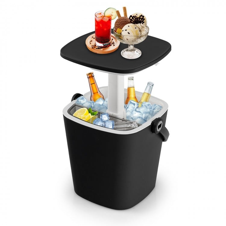 3-in-1 Portable Cooler Bar Table with Bottle Opener and Lift Top Lid for Camping Poolside - Gallery View 1 of 9