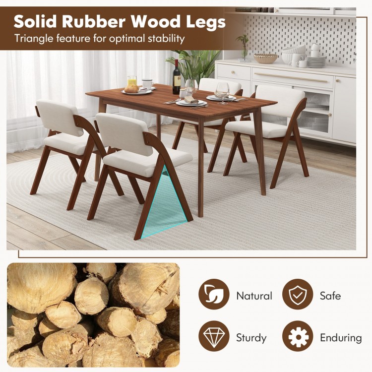 Set of 2 folding kitchen dining chairs with solid rubber wood legs in walnut, featuring a modern design for versatile.