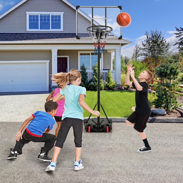 5.8-6.8 FT Basketball Hoop Height Adjustable Basketball System with Wheels and Fillable Base - Gallery View 1 of 10