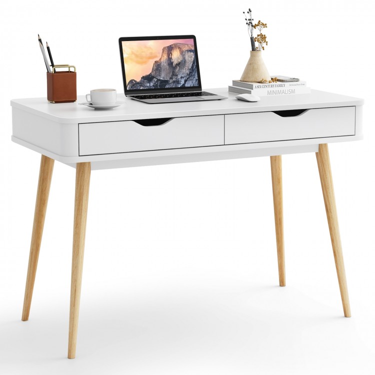 43.5 Inch Computer Desk with 2 Drawers for Small Spaces - Gallery View 1 of 10