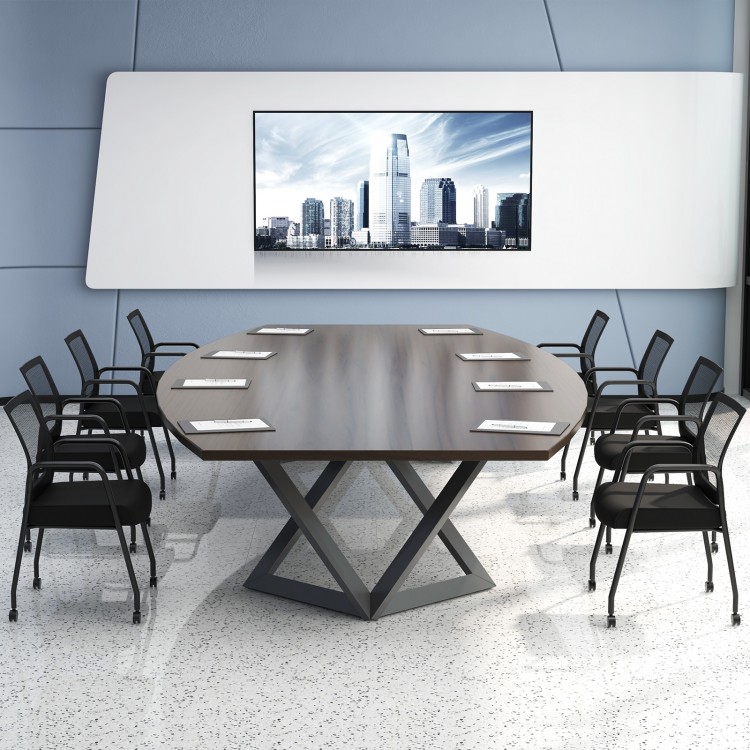 Black office guest chairs on wheels with metal frame and armrests, perfect for meeting rooms and comfortable seating.