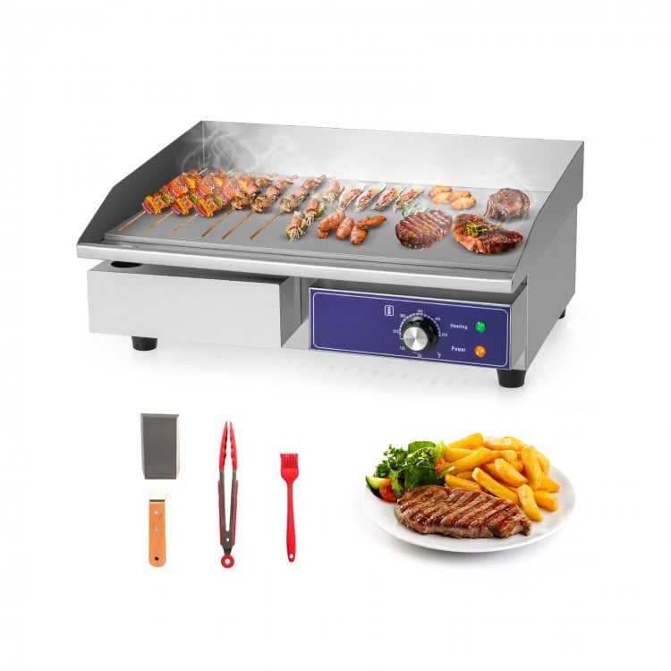 22 Inch Countertop Electric Griddle 2000W 110V Commercial Stainless Steel Grill - Gallery View 1 of 10