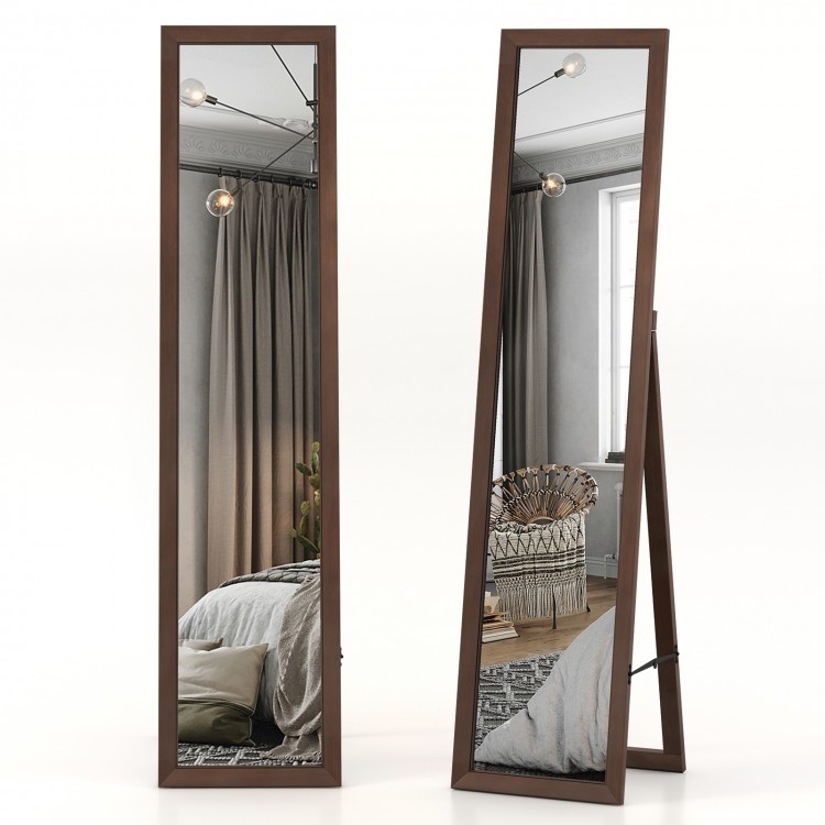 Full Length Mirror with Stand and Solid Wood Frame - Gallery View 1 of 9