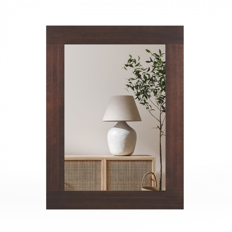 Wood Framed Wall Mirror for Bedroom Living Room Vanity Entryway - Gallery View 1 of 9