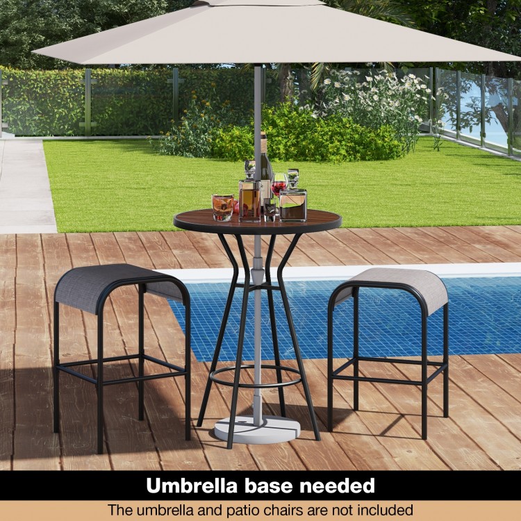 28 Inches Outdoor Bar Table with Wood-Like Tabletop for Backyard Garden - Gallery View 1 of 10