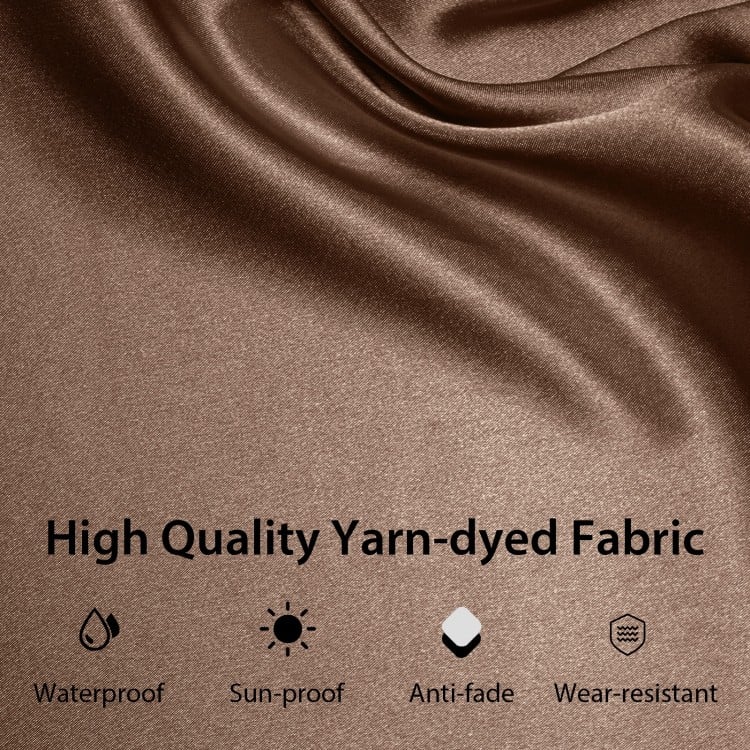 High quality yarn-dyed fabric in coffee color, waterproof and sun-proof, ideal for outdoor pergola canopies.