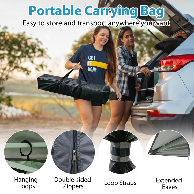 Portable carrying bag for 11 x 11 ft pop-up gazebo, featuring double-sided zippers and loop straps for easy transport.