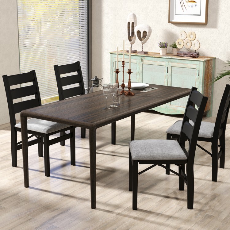 Set of 2 black folding chairs with cushioned seats and ergonomic backrests, perfect for dining rooms and gatherings.