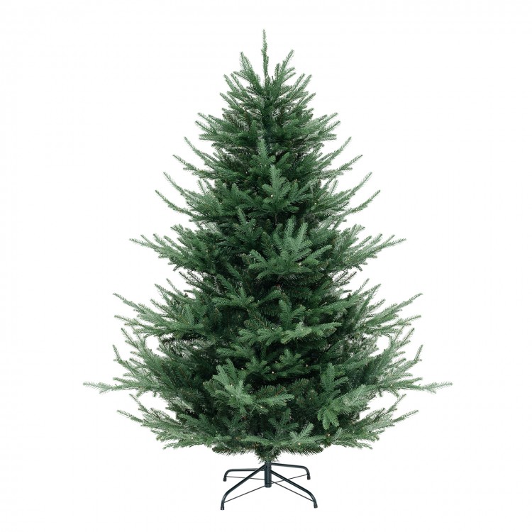 6 FT pre-lit artificial Christmas tree with a natural look, featuring 778 branch tips and a sturdy metal base for.