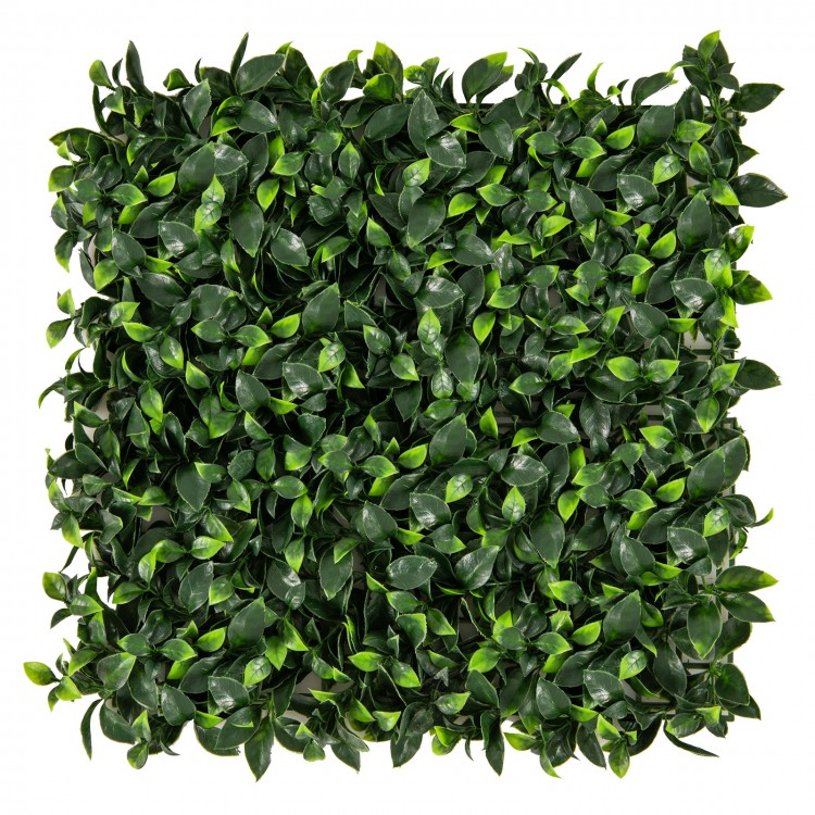 Artificial topiary gardenia shrub grass panel featuring gradient green leaves, 20 x 20 inches, suitable for indoor and.