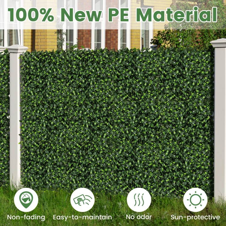 Artificial topiary gardenia shrub grass panels made of 100% new PE material, sun-protective and easy to maintain.