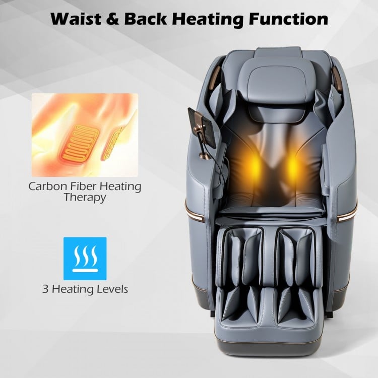 Close-up of the Soothe 48 massage chair's waist and back heating function with carbon fiber therapy and three heating.