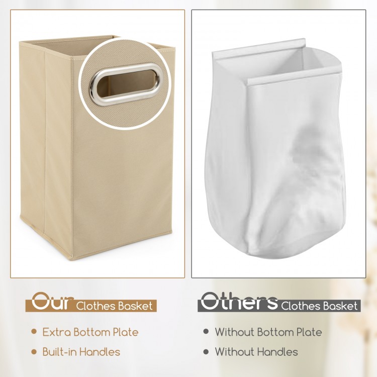 Tilt-out laundry hamper with detachable basket, anti-crack bamboo, and built-in handles for easy carrying and storage.