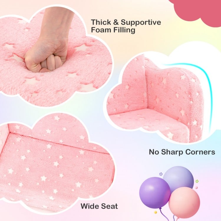 2-in-1 Folding Kids Couch with Blanket Glow in the Dark - Gallery View 11 of 11