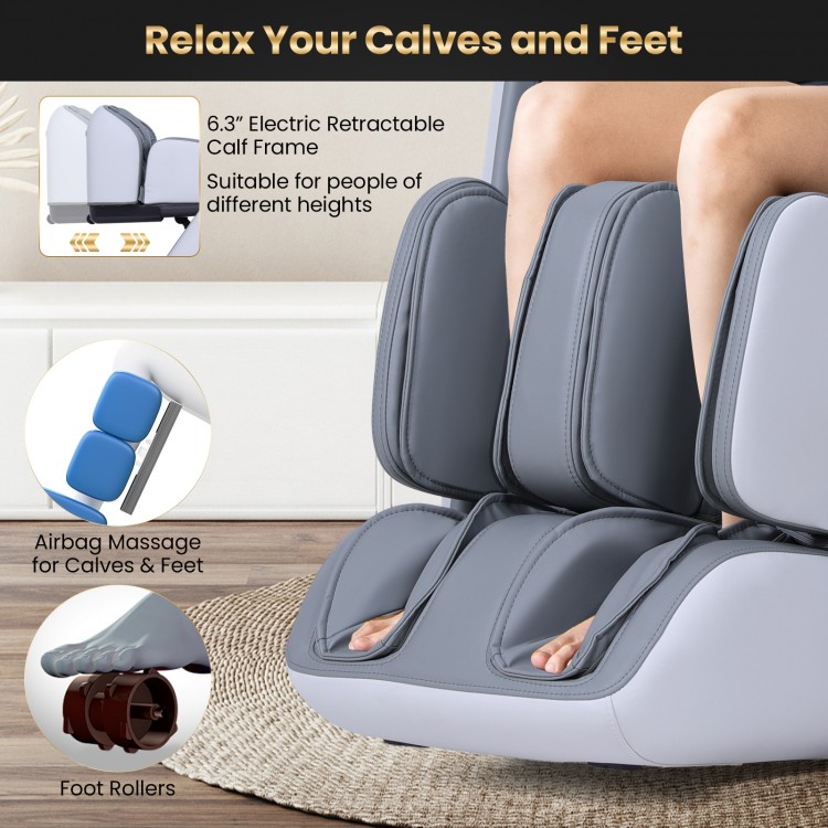Calf and foot massage area of the Enjoyment42-2025 recliner featuring airbags and foot rollers for relaxation.