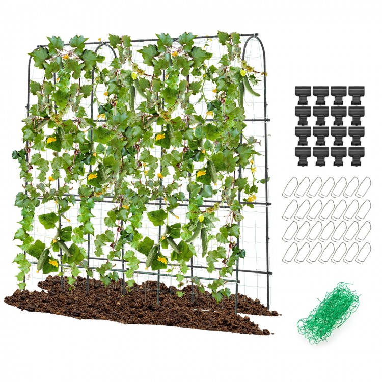 U-shaped tall garden trellis for climbing plants, 71 x 71 inches, with sturdy metal frame and secure anchoring for.