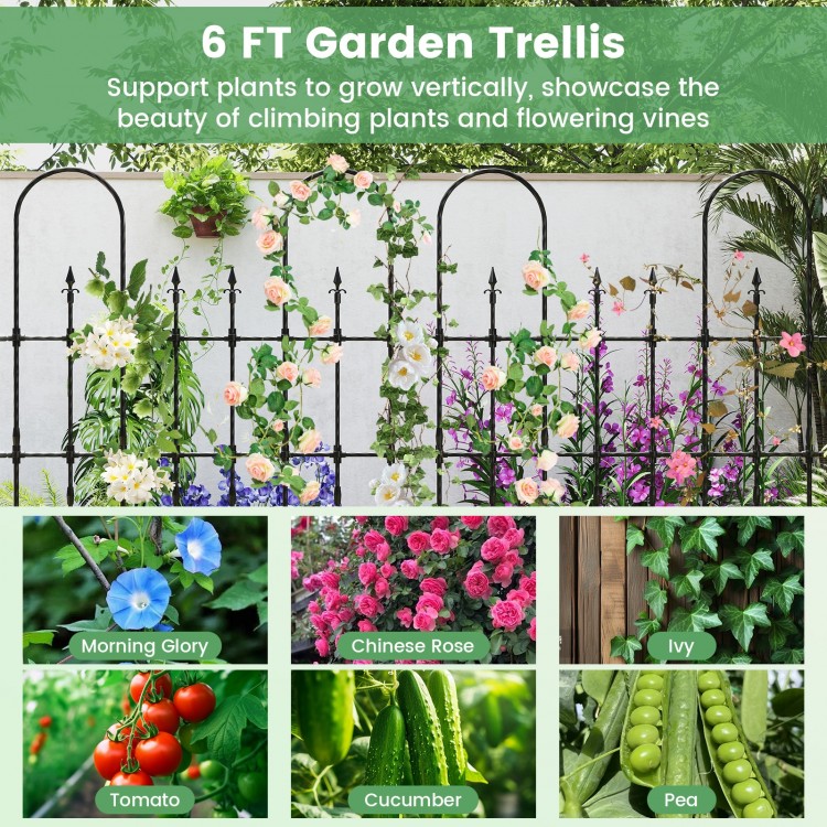 58 x 73 inch outdoor garden rose arch trellis made of rustproof metal, designed for climbing plants and vines.
