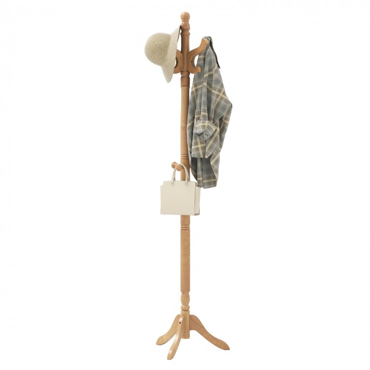 Solid wood hall tree with 11 hooks, 3 height options, and vintage design for stylish entryway organization.