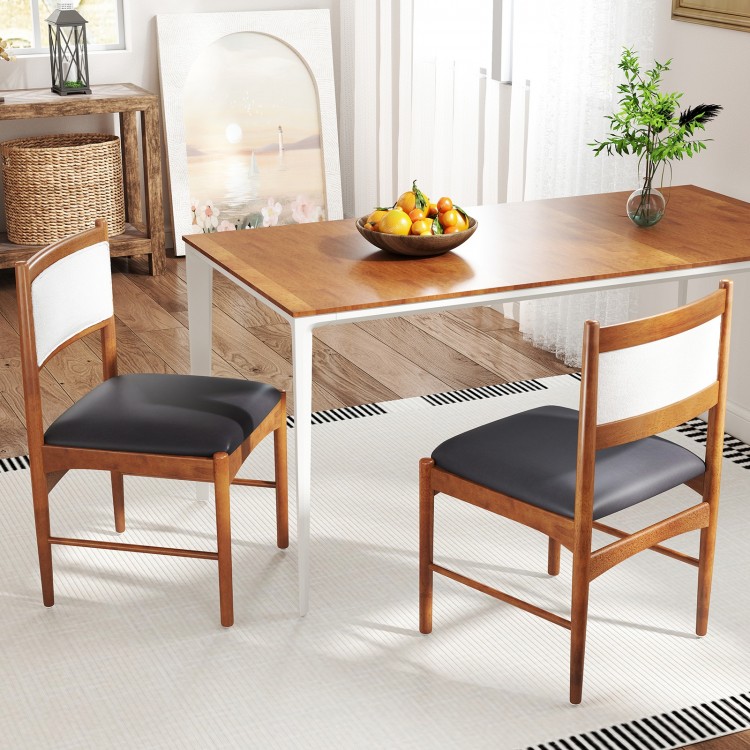 Single wooden dining chair with faux Sherpa backrest and rubber wood frame, ideal for a warm and inviting dining space.
