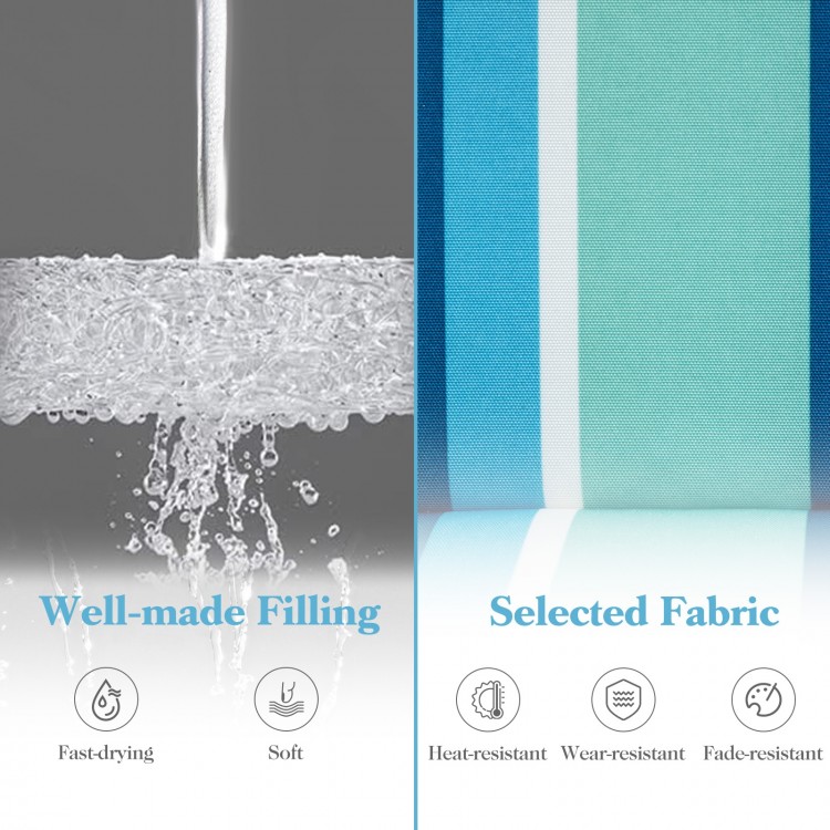 Close-up of selected fabric and well-made filling for 2 pack low folding beach chairs, featuring heat-resistant and.