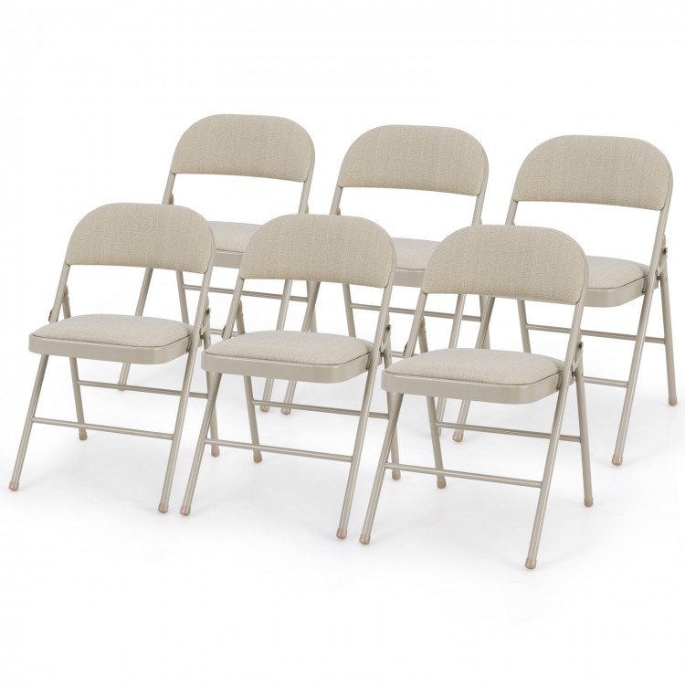 Foldable chair set of 6 with ergonomic backrests and padded seats, designed for easy storage and versatile use in any.