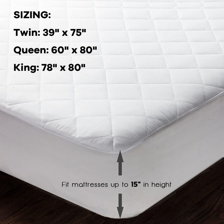 Queen size electric mattress pad with dual controller, fits mattresses up to 15" thick, offers 10 temperature levels.