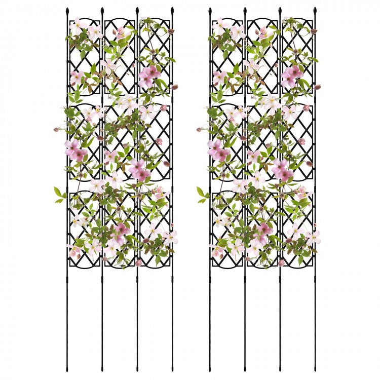 Outdoor plant support frame set featuring adjustable heights and decorative heads, ideal for climbing plants and.