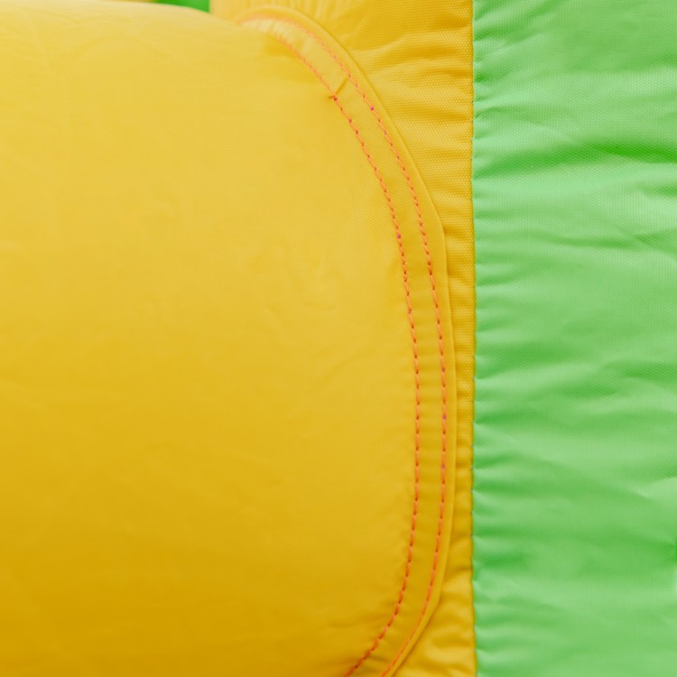 Close-up of the yellow and green waterproof oxford cloth on the Kids Inflatable Water Slide, designed for safe summer.
