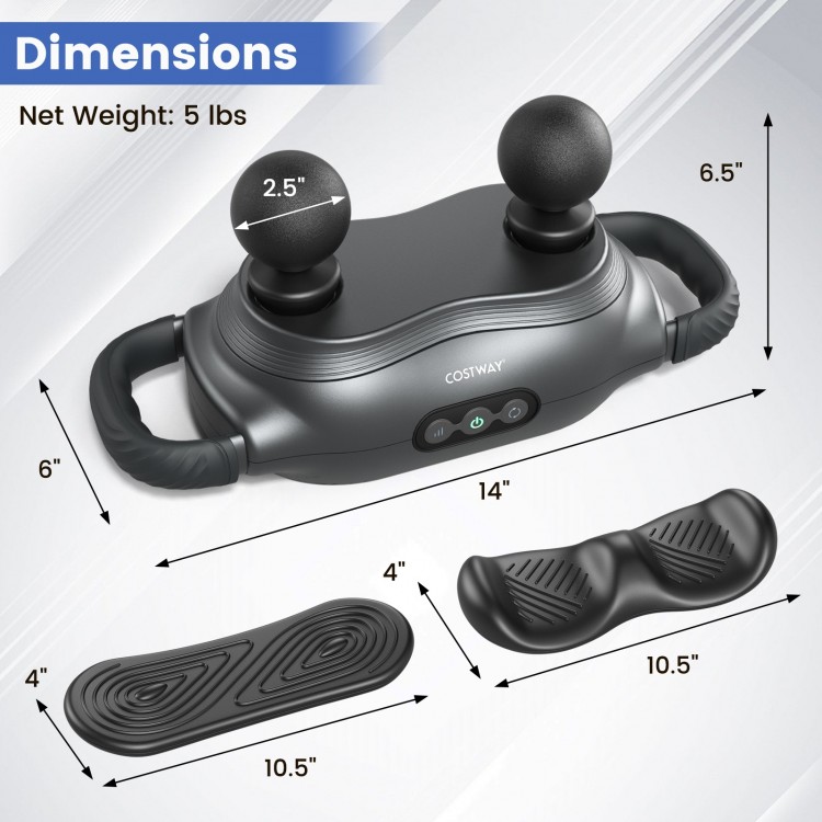 Deep tissue massage gun with 3 switchable heads, 3 modes, and anti-slip handles for full-body muscle relief.