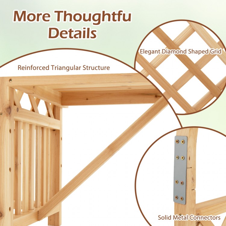 Garden Bench Arbor Arch Wooden Garden Arbor for Climbing Plants - Gallery View 10 of 10