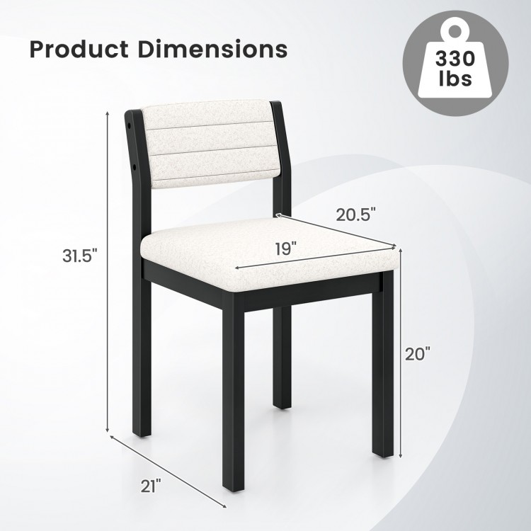 Dimensions of a white sherpa upholstered dining chair with a durable wood frame, suitable for dining rooms or.