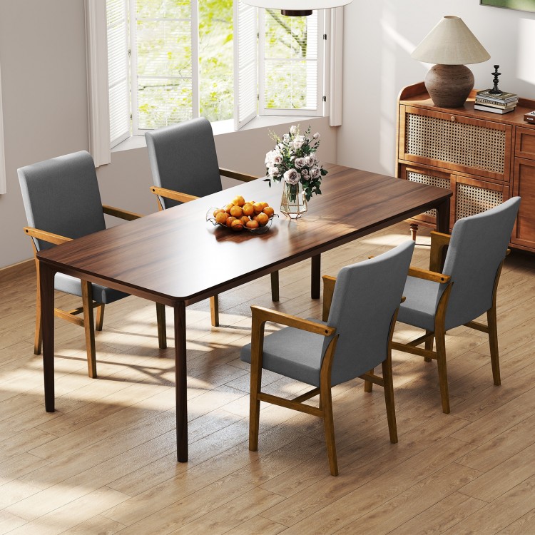 Upholstered Accent Chairs Set of 2 with High Back and Solid Wooden Frame - Gallery View 6 of 9