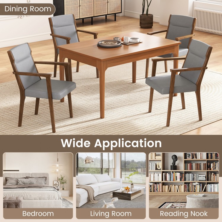 Upholstered wooden accent chairs set of 2 in gray with high back and soft cushion, ideal for dining or living rooms.