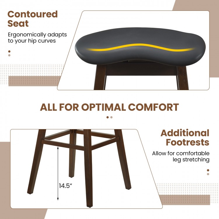 Black and brown swivel bar stool with contoured seat and footrest, ideal for kitchens and dining rooms.