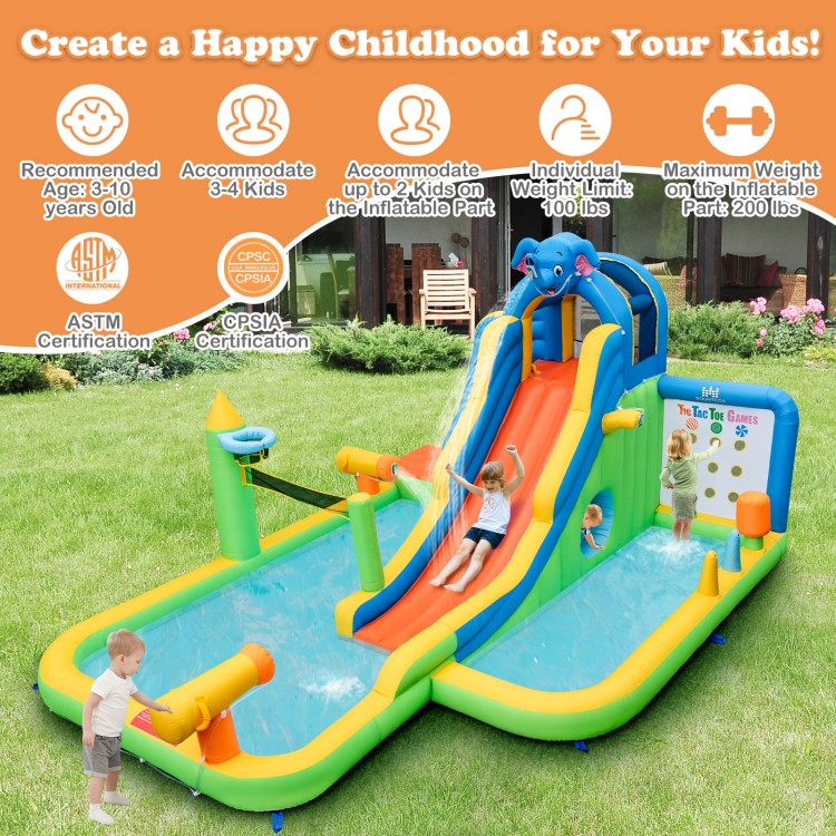 Kids Inflatable Water Slide with 735W Blower