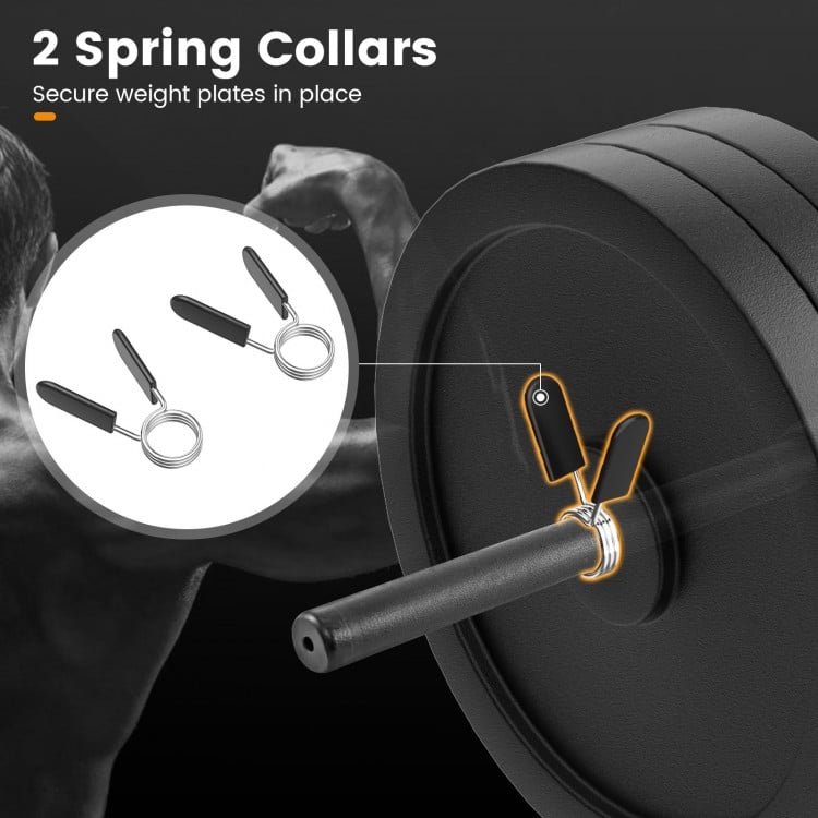 Olympic Hex Trap Bar with 2 spring collars, featuring solid steel construction and foldable handles for easy storage.