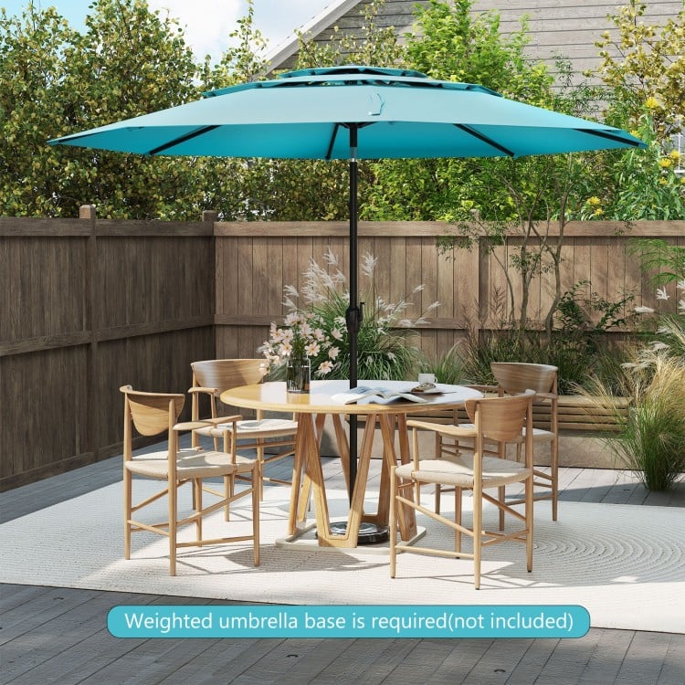 10 ft 3-tier Vented Patio Umbrella with Push Button Tilt - Gallery View 3 of 10
